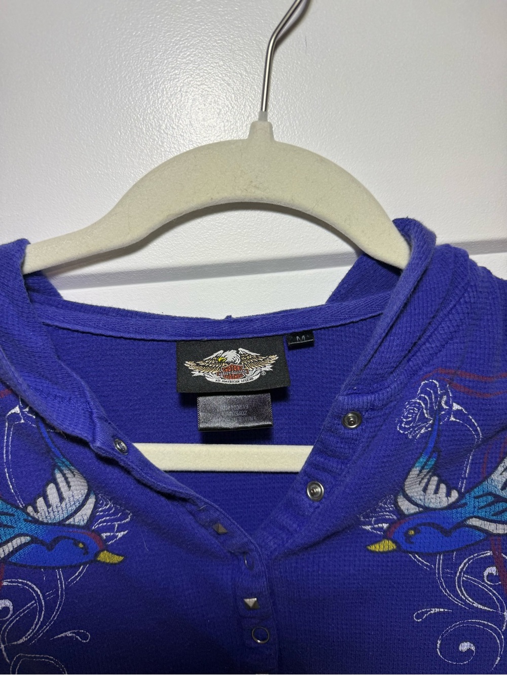 Harley-Davidson Royal Blue Winged Heart Hoodie - Picture 3 of 6